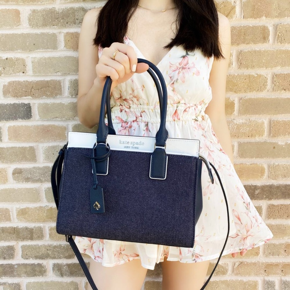 Kate Spade cameron denim colorblock satchel - Picture 4 of 6